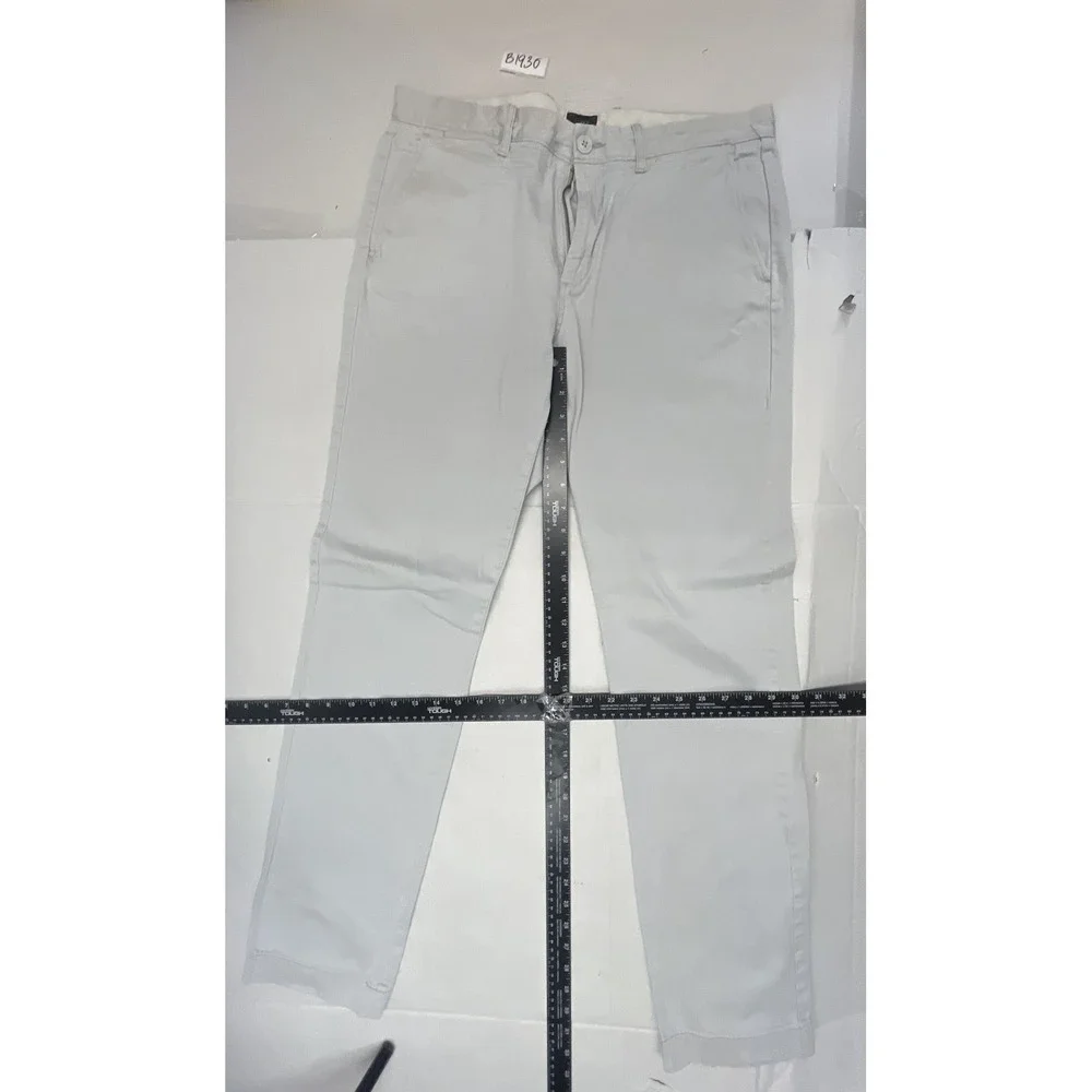 J.Crew Stretch Chino Pants Mens 32x34‎ Light Gray Slim Straight Re-Imagined